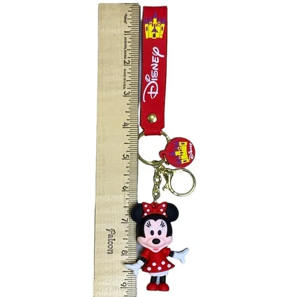 Disney Keychain Minnie Mouse Cartoon Silicone Pendant Keyring 3D Key Ring NEW - Picture 4 of 16